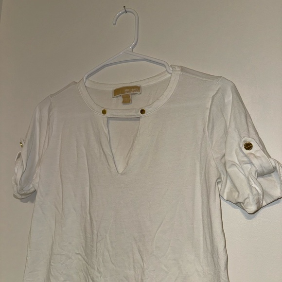 Michael Kors Cream Blouse with Gold Accents - Picture 2 of 2